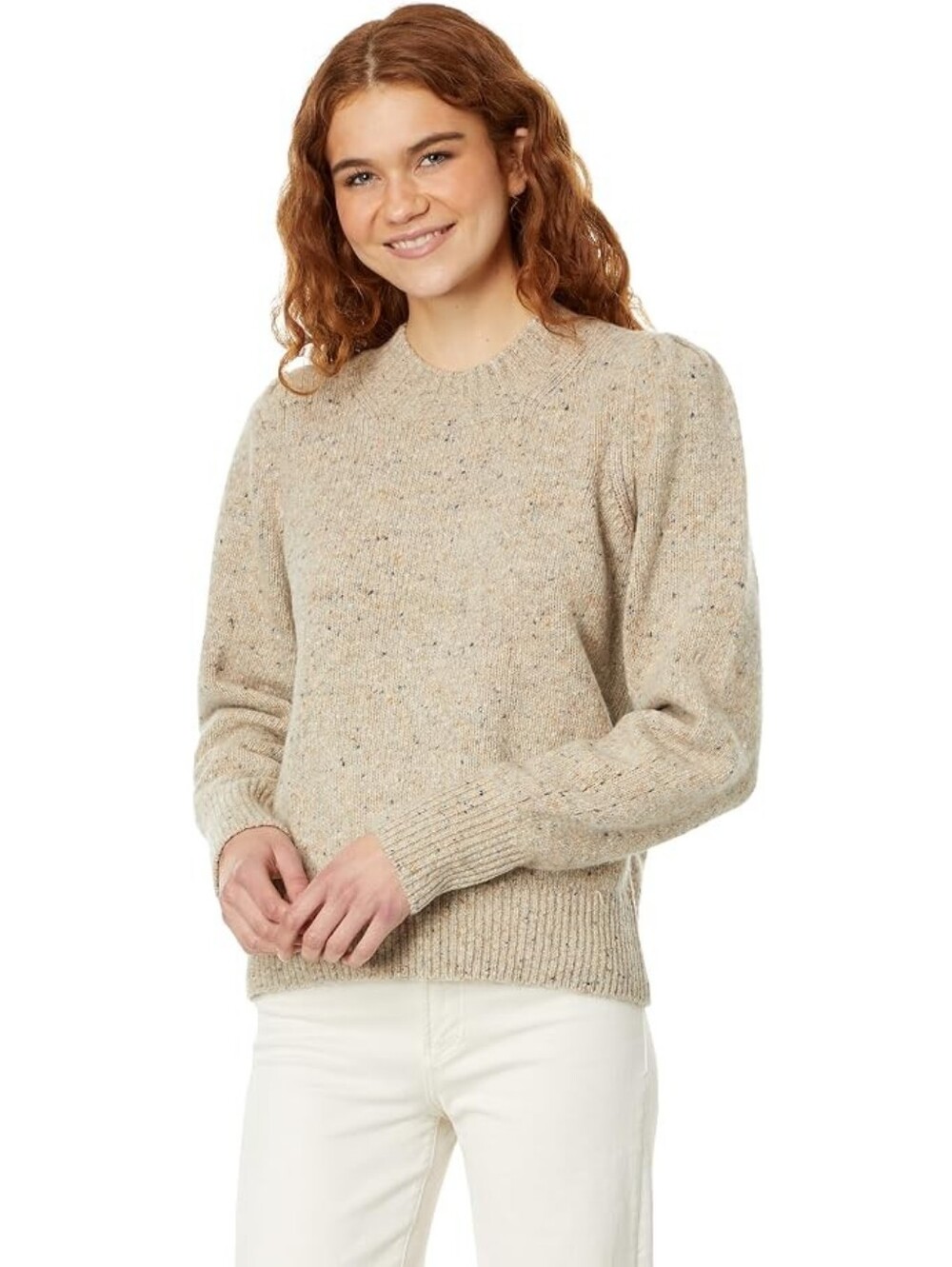 $168 Faherty Boone Balloon Sleeve Wool Alpaca Sweater Size Small